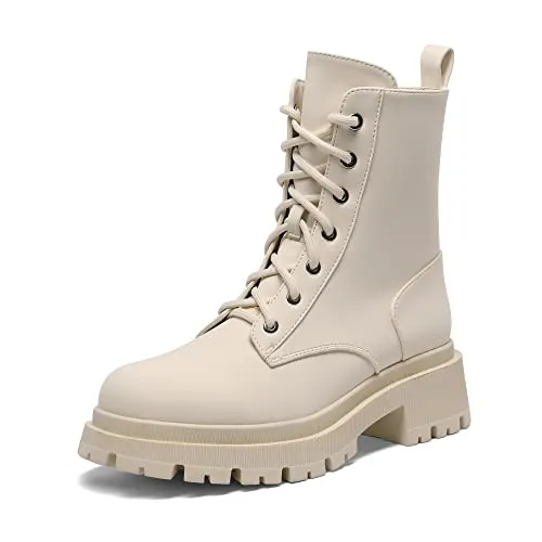 DREAM PAIRS Damenstiefel Schnürstiefel - Bequeme und warme Begleiter für den Winter - Wanderschuhe mit kuscheligem Futter und rutschfester Sohle, ideal für kalte Tage. Der bequeme Reißverschluss ermöglicht einfaches An- und Ausziehen.