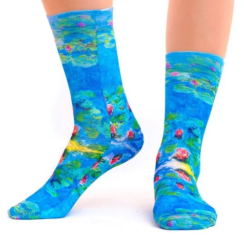 Damen WIGGLESTEPS Socken - ONE SIZE (Gr. 36/40) - Motiv: 02901 - Monet Lilien 2