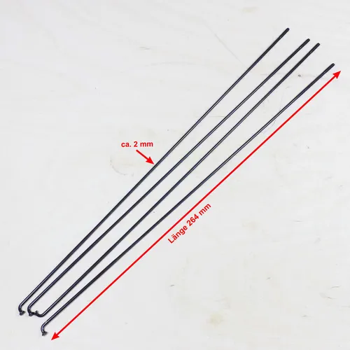 Produktbild DT Swiss Champion Speiche Länge 264 mm 4 Stück schwarz 2,0 mm schwarz Nirosta