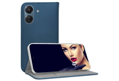 mtb more energy Smartphone-Hülle Smart Magnet für Xiaomi Redmi 13C, Blau, Bookstyle Klapphülle Cover Wallet Case aus Kunstleder