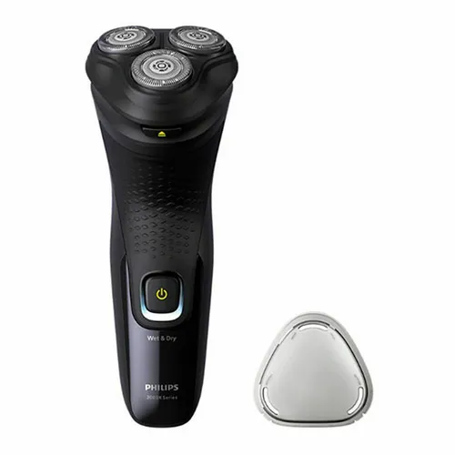 Philips X3021/00 Wiederaufladbarer Rasierer - Schwarz - Elektrischer Rasierer mit flexiblem Kopf für eine präzise und komfortable Rasur. Ideal für alle Hauttypen, bietet eine Betriebsdauer von 40 Minuten und ist nass und trocken verwendbar.