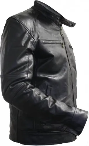 German Wear Herren Lederjacke aus Lammnappa – Hochwertige, leichte Echtlederjacke für Herren, Trendy Modejacke für jeden Anlass, Bequeme Passform & Stilvolles Design - Schwarz - 56