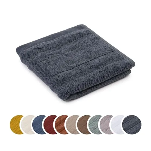 liebling Seiftuch Luxus Bio Baumwolle, Serie Marseille, 770 gr. / m², 30 x 30 cm, Ökotex, 60 Grad, saugstark, schnelltrocknend, Farbe: anthrazit