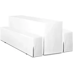 TexDeko Hussen-Set Hussen für Bierzeltgarnitur Premium 3-teiliges Set, Farbe & Länge: nach Wahl, blickdicht & pflegeleicht weiß 200 cm