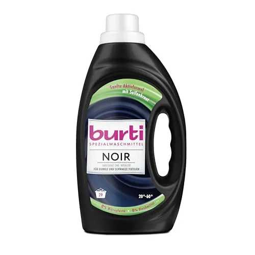 burti NOIR Feinwaschmittel – Black Waschmittel flüssig ohne Bleichmittel & Weichspüler