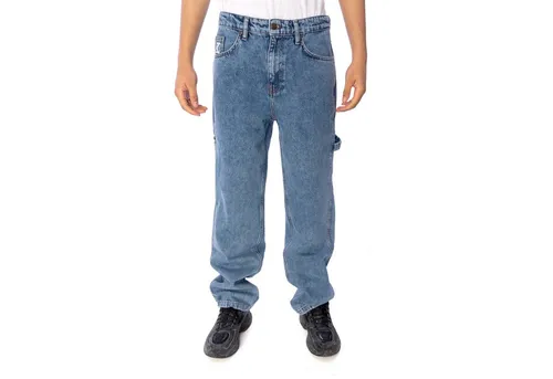 Karl Kani Herren KK Retro Baggy Denim mid Blue, Größe 36 - Bequeme Baggy Jeans für Herren mit elastischem Bund. Ideal für Freizeitaktivitäten und Streetwear. Das leichte Material sorgt für ein angenehmes Tragegefühl an warmen Tagen.