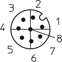 Lutronic 1239 Sensor-/Aktor-Einbausteckverbinder M12 Stecker, Einbau 0.50m Polzahl Sensoren: 8 1St.