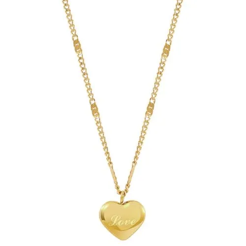 Sanixa Karma NHXI700079 Halskette Damen Herz Gold 41 cm Kette Edelstahl Herzkette für Frauen modern Damenhalskette Edelstahlhalskette Geschenk für sie