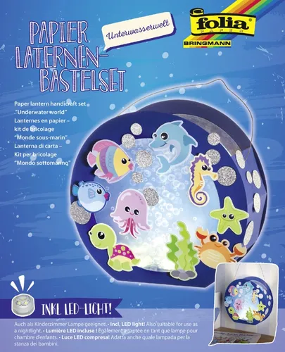 folia Laternen-Bastelset 'UNTERWASSERWELT', blau