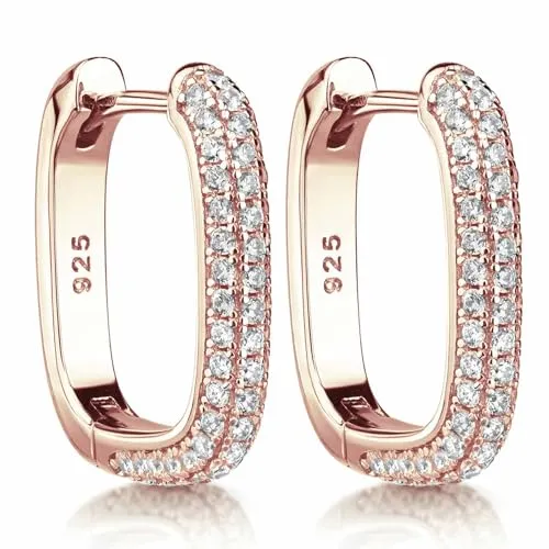 Materia Creolen rosegold mit Zirkonia Steinen in rosegold von Materia by Matthias Wagner