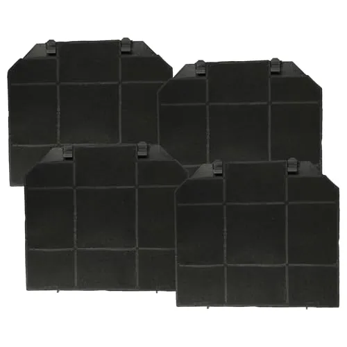 vhbw 4x Aktivkohlefilter kompatibel mit Franke Format FDF 6054-P XS, Format FDF 12054-P XS Dunstabzugshaube - 26,5 x 23,5 x 1,5 cm