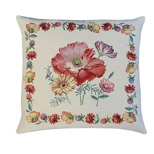 Hossner Kissenhülle Flowers Gobelin Landhaus Stil geblümt 45x45 cm