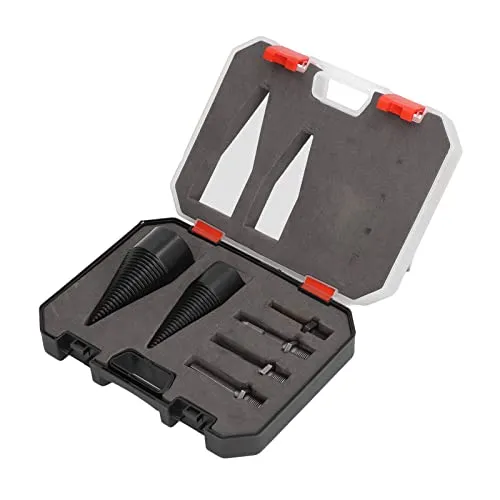 Panv 6-teiliger Holzspalter-Bohrer, Hochleistungs-Bohrschrauber, Konustreiber, 32 Mm, 42 Mm, Kegel, Holzspalter-Bits mit 4 Griffen für Camping