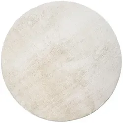 Paco Home Kurzflorteppich Creme rund 120x120 cm - Strapazierfähiger Kurzflorteppich aus 100% Polyester, ideal für Fußbodenheizung, pflegeleicht und waschmaschinengeeignet. Verwandelt jeden Raum in eine kuschelige Wohlfühl-Oase.