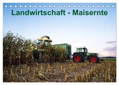 CALVENDO Wandkalender Landwirtschaft - Maisernte (Tischkalender 2026 DIN A5 quer), CALVENDO