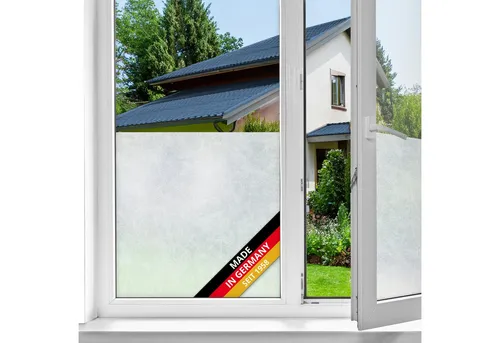 d-c-fix Fensterfolie Reispapier Sichtschutzfolie selbsthaftend Deko Folie für Fenster innen, Spürbar geprägt, 150 x 67,5cm - Rückstandslos entfernbar & wiederverwendbar