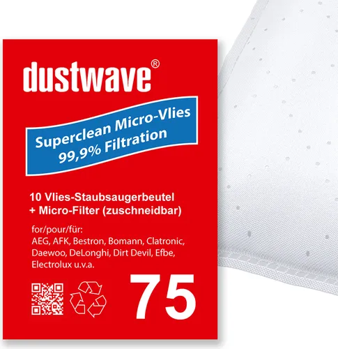 Sparpack - 10 Staubsaugerbeutel passend für Clean-Maxx - VC-H 5003 Bodenstaubsauger von dustwave® Markenstaubbeutel Germany + inkl. Microfilter