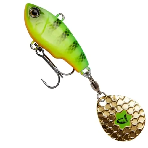Savage Gear Fat Tail Spin sinkend - Jig Spinner, Größe/Gewicht/Farbe:5.5cm / 9g / Firetiger