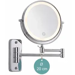 Relaxdays Kosmetikspiegel mit Beleuchtung Wand Silber - Praktischer Wand-Kosmetikspiegel mit 10-facher Vergrößerung für präzises Schminken und Frisieren. Die LED-Beleuchtung bietet 3 Lichtmodi und der Touchsensor ermöglicht eine einfache Handhabung. Ideal für den täglichen Einsatz!
