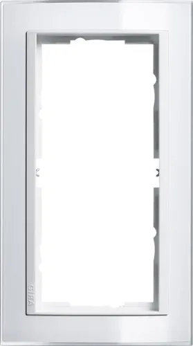 Gira 1002723 Abdeckrahmen 2-fach ohne Mittelsteg Zwischenrahmen reinweiß glänzend, Gira Event, Klar weiß