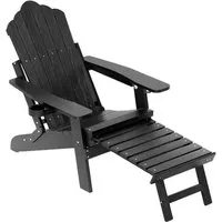 COSTWAY Adirondack Stuhl - Klappbarer Gartensessel mit Getränkehalter - Gartenstühle, wetterfestes HIPS-Material und 4-stufige Rückenlehnenverstellung für individuellen Komfort beim Entspannen im Freien.