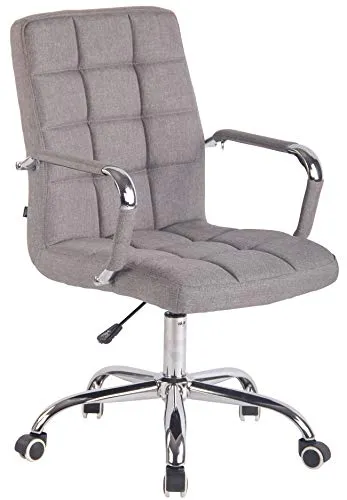 CLP Bürostuhl Deli - Drehstuhl mit höhenverstellbarer Sitzhöhe in Grau - Bürostuhl mit edlem Design und hochwertiger Polsterung, ideal für komfortables Sitzen. Pflegeleichter Stoffbezug und stufenlose Höhenverstellung für optimale Anpassung.