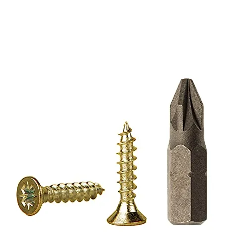 Stück gelb verzinkt Stahl 3,0 x 12 mm Holzschrauben Spanplattenschrauben Universal Pozi-Drive Schraube PZ Vollgewinde Pozidriv Senkkopf (100, 3,0 x 12 mm) 100