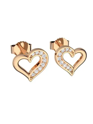 Amoonic Paar Ohrstecker Herz Ohrringe Silber 925 Ohr-Stecker Damen Zirkonia Geschenk Freundin (inkl. Schmucketui), Ohrstecker in Silber, Gold oder Rosegold vergoldet Geschenk Freundin