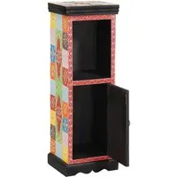 vidaXL Schrank aus Massivholz Mango 30x30x90 cm - Kommode aus handbemaltem Massivholz, ideal für vielseitige Nutzung in Wohnzimmer oder Schlafzimmer. Bietet viel Stauraum und bringt mit ihrem einzigartigen Design Charme in jeden Raum.
