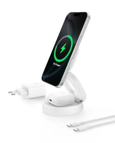 Belkin 2-in-1 Qi2-Ladestation (15W)