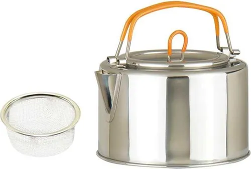 1L Edelstahl Wasserkessel mit Sieb für Camping und Outdoor