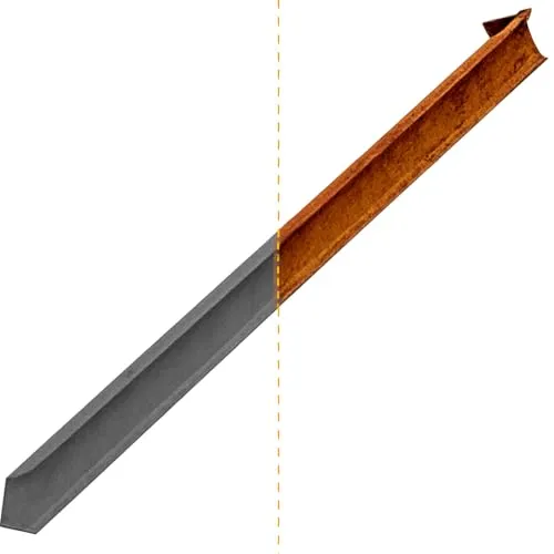 IRKA 1017 – Erdanker für Rasenkante breit und Rasenkantenband – Cortenstahl – 450 x 50 x 12 mm – stabile Beeteinfassung