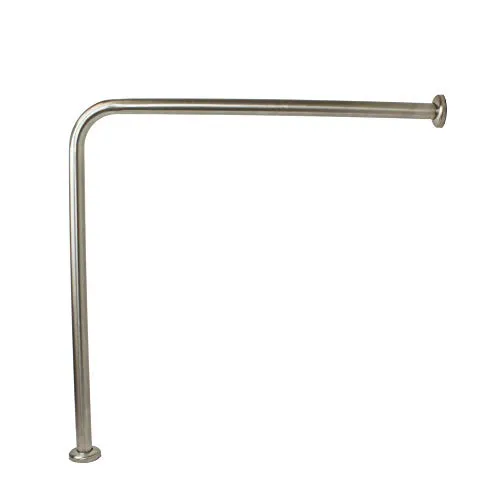 B-Ware WC & Bad Stützgriff 90° Winkelgriff Edelstahl Boden & Profil silber