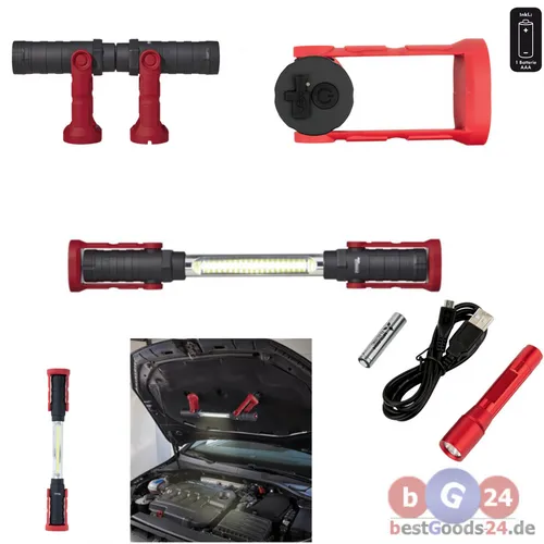 Akku Arbeitsleuche LED Arbeitsleuchte Mini Taschenlampe ausziehbar Stableuchte