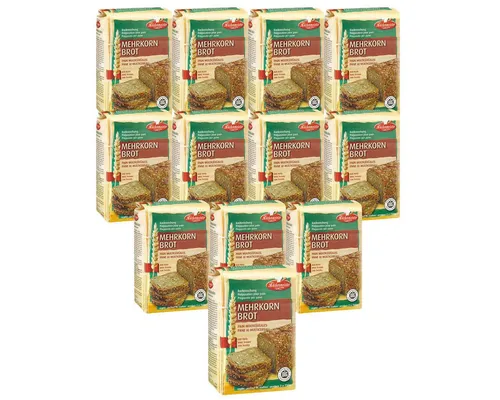 BIELMEIER KÜCHENMEISTER Brotbackmischung Mehrkornbrot 12 x 1000 g - Brot-Backmischungen für Brotbackautomat & Ofen, ideal für gesunde Ernährung mit wertvollen Mehrkornzutaten und einfacher Zubereitung.