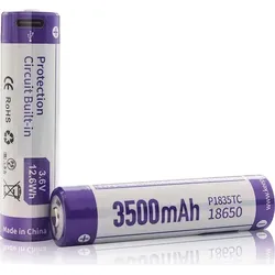 Keeppower 18650 - 3500mAh, Li-Ionen 3,7V - 3,6V - PCB geschützt, mit USB-C Lademöglichkeit P1835TC