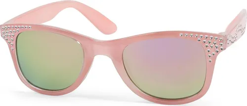 styleBREAKER Mädchen Nerd Sonnenbrille mit Strass, Kunststoff Rahmen und Polycarbonat Flachgläsern, Kinder 09020087