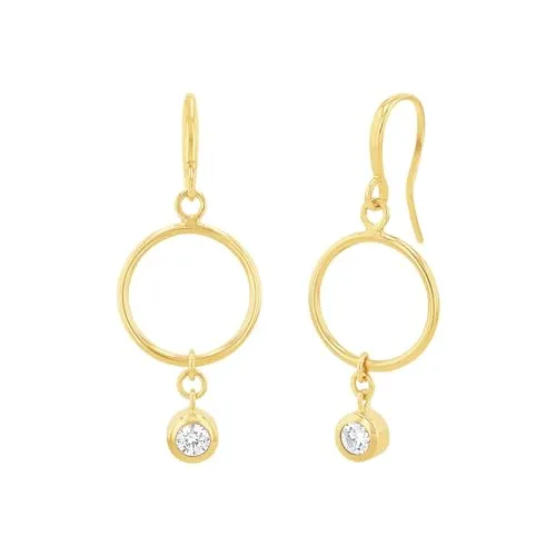 Amor Ohrhänger 925 Sterling Silber mit Zirkonia - Elegante Damen Ohrringe aus 925 Sterling Silber im trendigen Kreis-Look, verziert mit funkelndem Zirkonia. Ideal als Geschenk in einer Schmuck Geschenk Box.