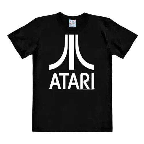 LOGOSHIRT Atari Retro Print-Shirt L - Offizielles Atari-Logo-Motiv auf weicher Baumwolle. Ideal für Retro-Fans, mit Rundhalsausschnitt und regulärer Passform.