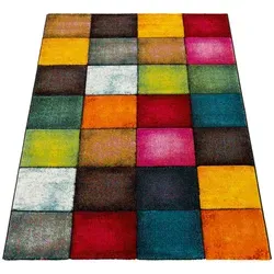 Paco Home Teppich 3D Optik Kurzflor Bunt 160x230 cm - Teppich für Wohnzimmer und Kinderzimmer, schadstoffgeprüft, schmutzabweisend und pflegeleicht, ideal für sorglose Spielstunden.