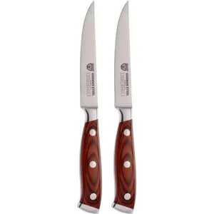 Gräwe Steakmesser 1782 Set, 2 Stück in Geschenkbox - Hochwertige Steakmesser mit 11,5 cm Edelstahlklinge und edlem Hartholzgriff. Ideal für präzise Schnitte, perfekt zum Servieren von Steaks. Lieferung in eleganter Geschenkbox.