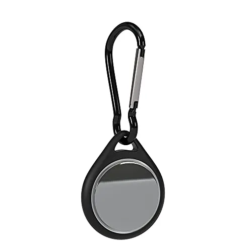 EAZY CASE - Schlüsselanhänger für AirTag Anhänger Hülle Schwarz Silikon AirTags Schutzhülle Air Tracker Schlüssel Anhänger mit Karabiner Schwarz geeignet auch als Air Tag Anhänger Kinder, Katze, Hund