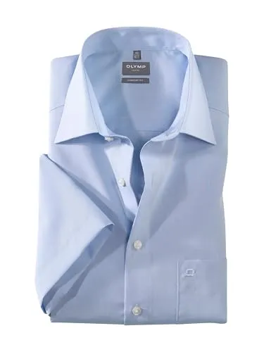 OLYMP Herren Businesshemd Langarm Luxor,Einfarbig,Comfort fit,New Kent,bleu 11,47