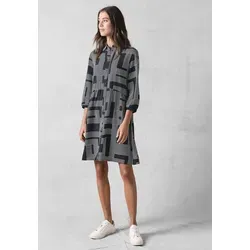 Blusenkleid CECIL, Damen, Gr. XXL (46), US-Größen, blau (deep petrol), Stoff, 100% Viskose, bedruckt, normal kniefrei, V-Ausschnitt, Bündchen, Kleider Blusenkleid, aus Viskose