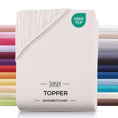 Carpe Sonno Spannbettlaken Topper Jersey 140x200 bis 200x200 - Hochwertiges Jersey Spannbettlaken für Topper bis 10 cm Höhe, aus 100% Baumwolle. Der Rundumgummi sorgt für perfekten Sitz. Pflegeleicht, waschbar bis 60 Grad und bügelfrei. Genießen Sie höchsten Schlafkomfort!