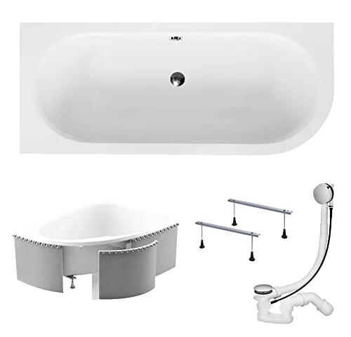 KOLMAN AVITA Eckbadewanne 170x75 Links mit Komplettset - Erleben Sie puren Komfort mit der KOLMAN AVITA Eckbadewanne (170x75 cm). Das 4in1 Set umfasst alle notwendigen Teile für eine einfache Installation. Hergestellt aus langlebigem Acryl, bietet sie eine pflegeleichte Oberfläche und zeitloses Design.