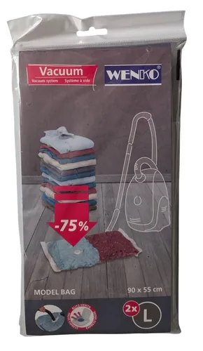 Wenko Vakuum-Beutel 2-er Set - Küchenhelfer: Praktisches 2-er Set zur platzsparenden Aufbewahrung von Lebensmitteln, schützt vor Luft und Feuchtigkeit.