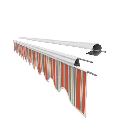 VANA Markisenstoff Volant für 4 m Markise Ersatzstoff Markisentuch Bespannung Sonnenschutz, nur Volant, fertig genäht, Maß 3,83 x 0,21 m, Design SPD031