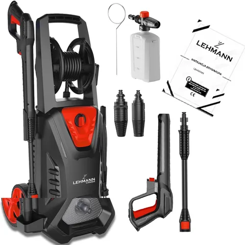 LEHMANN Hochdruckreiniger Missouri – 240 bar, 2200 W, Aluminium-Pumpe - Hochdruckreiniger mit 240 bar Druck und 480 l/h Fördermenge, ideal für effektive Reinigung von Hartnäckigem Schmutz. Hohe Leistung und langlebige Aluminium-Pumpe für zuverlässige Nutzung.