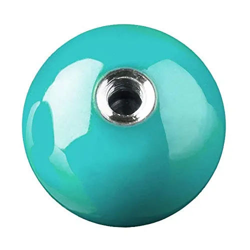 viva-adorno Piercing Schraubkugel Ersatzkugel Hochglänzend Farbig Emailiert Edelstahl-Gewinde Größen Z376, Türkis 1,6 x 5,5mm